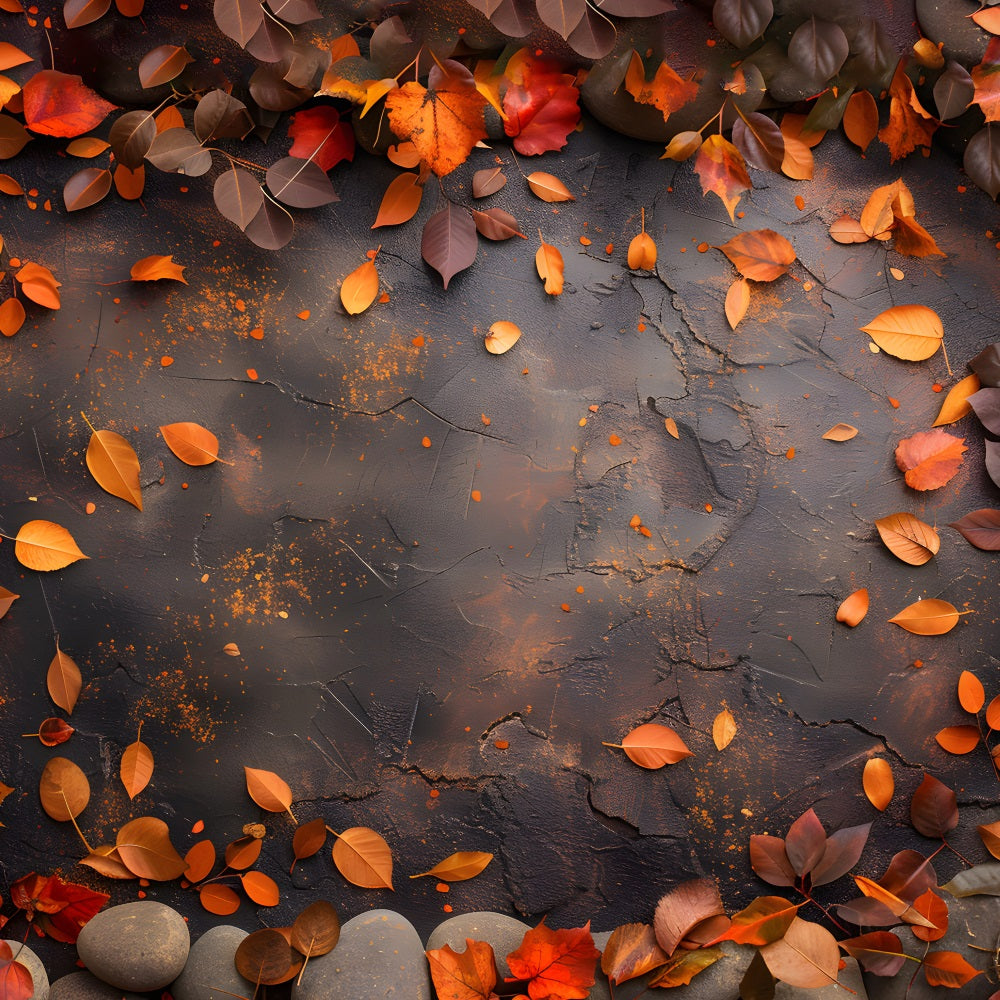 Fallen Maple Leaves Clay Floor Backdrop UK RR7-521