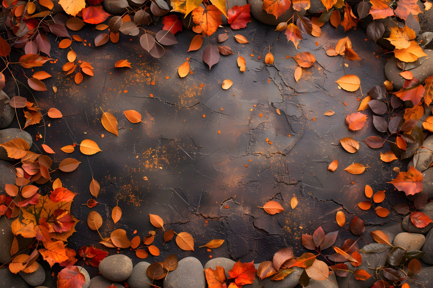 Fallen Maple Leaves Clay Floor Backdrop UK RR7-521