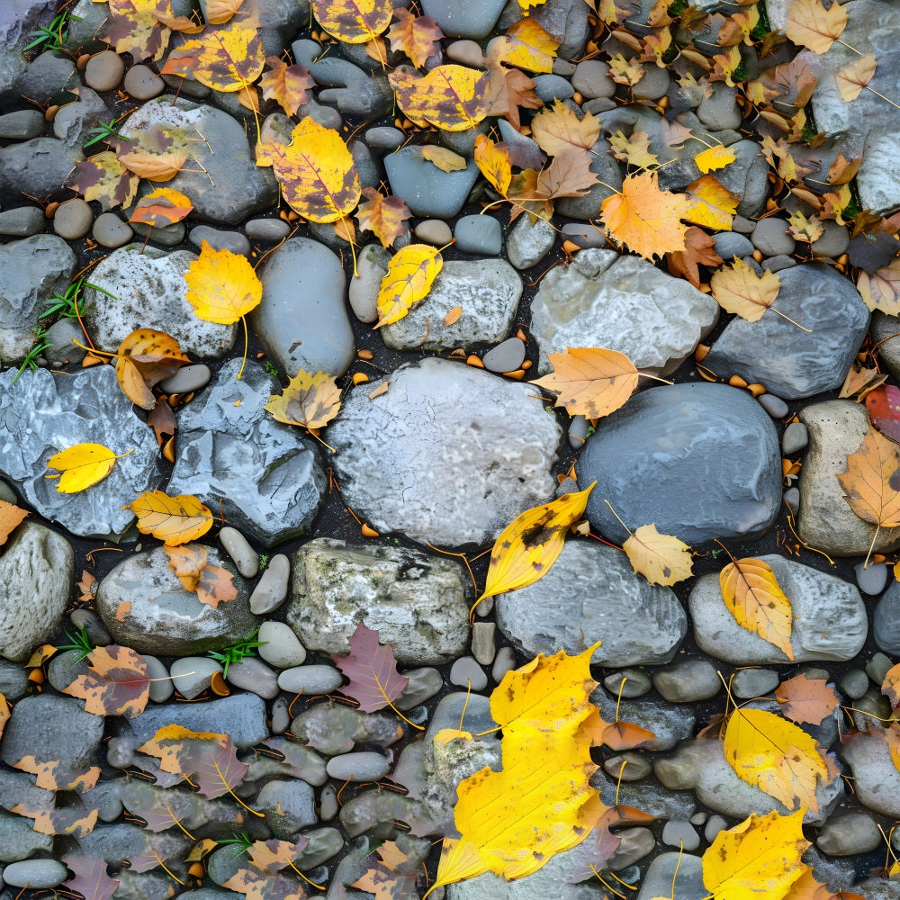 Fall Falling Leaves Rock Floor Backdrop UK RR7-526