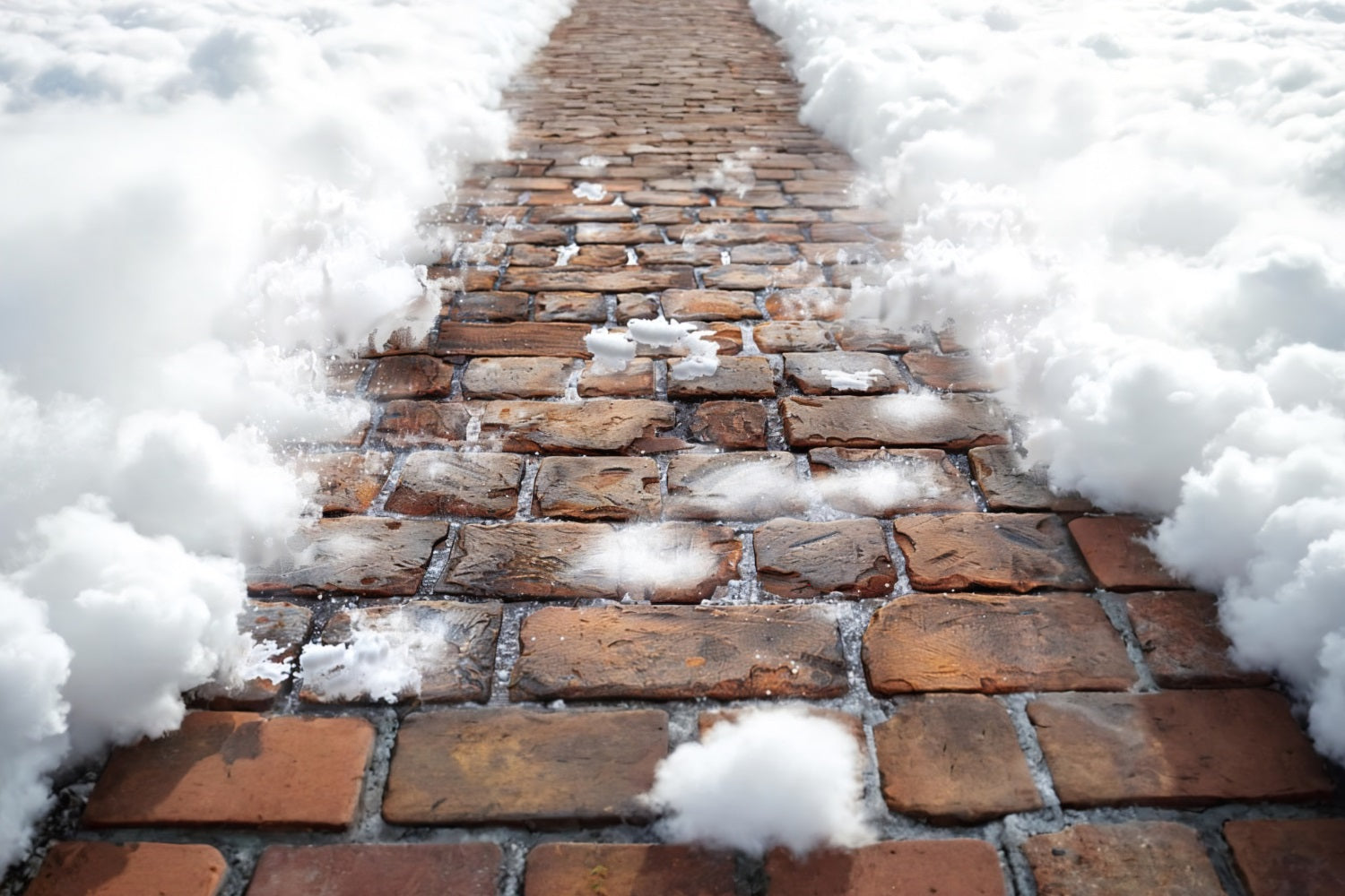 Fluffy Soft Snowy Trails Floor Backdrop UK RR7-539