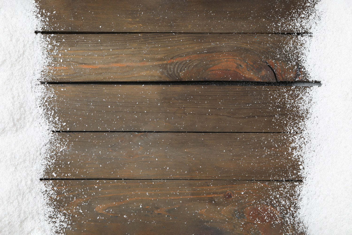 Snow-Dusted Rustic Wooden Floor Backdrop UK RR7-554