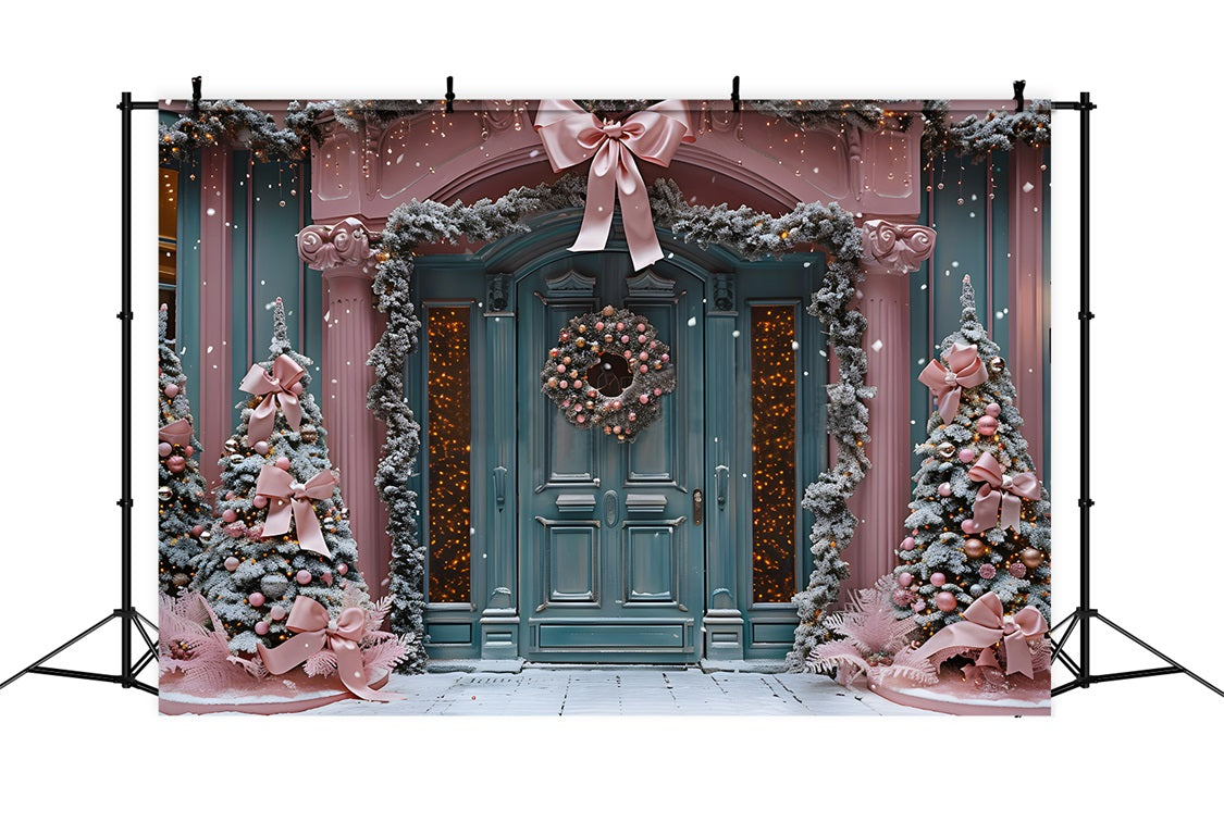 Christmas Pink Ribbon Winter Wonderland Backdrop UK RR7-567