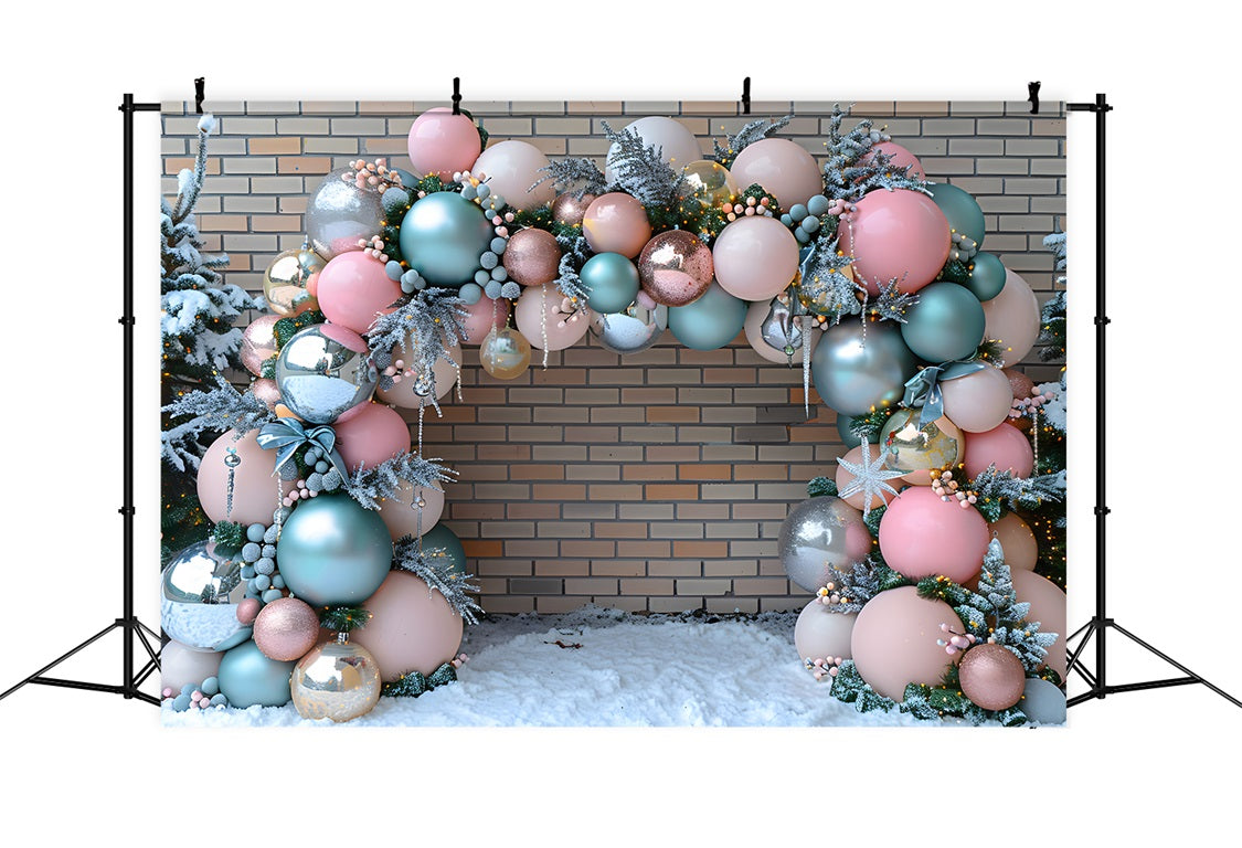 Christmas Balloon Arch Wonderland Backdrop UK RR7-574