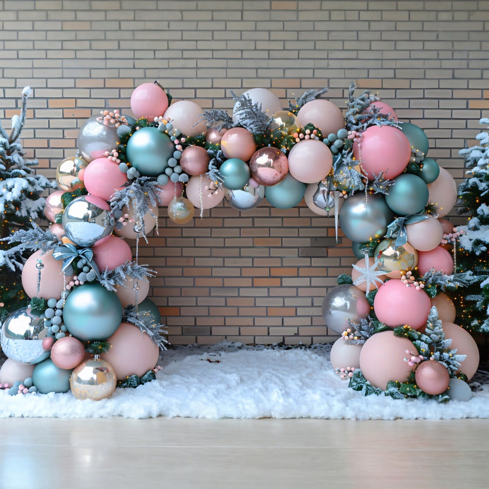 Christmas Balloon Arch Wonderland Backdrop UK RR7-574