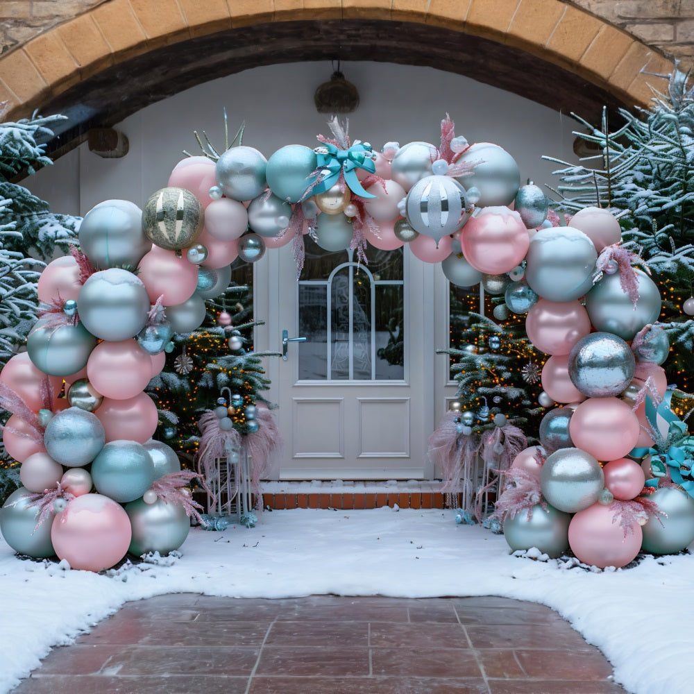 Christmas Elegant Balloon Arch Backdrop UK RR7-575