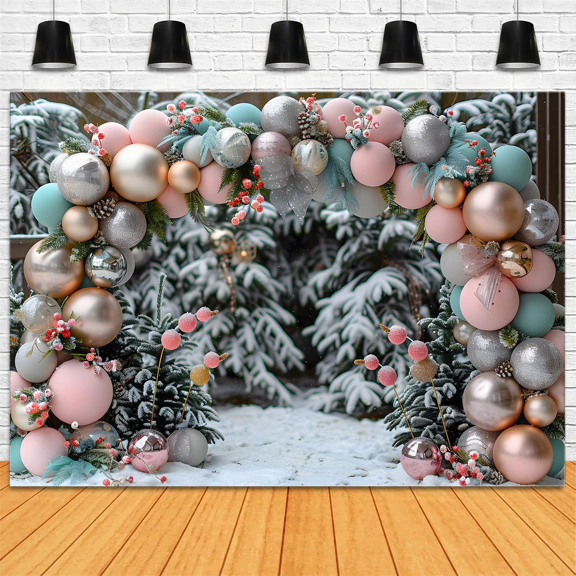 Christmas Festive Balloon Arch Backdrop UK RR7-576