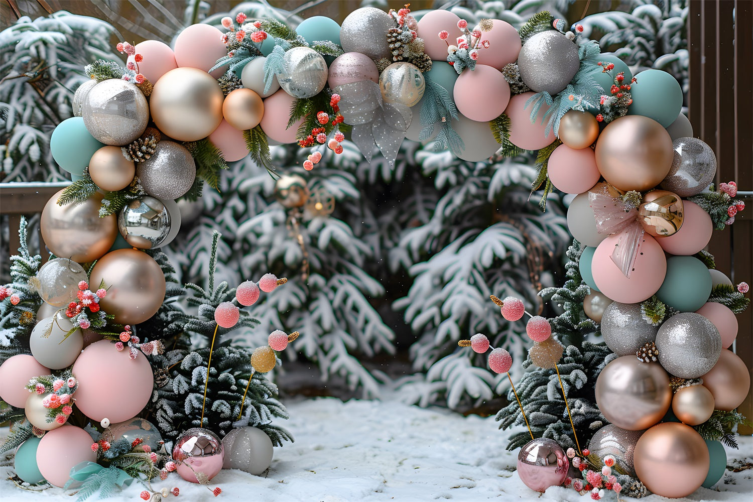 Christmas Festive Balloon Arch Backdrop UK RR7-576