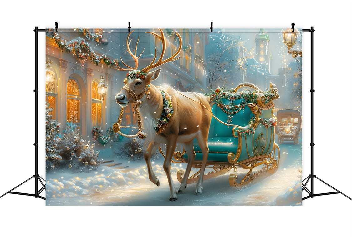 Christmas Enchanted Sleigh Ride Backdrop UK RR7-577