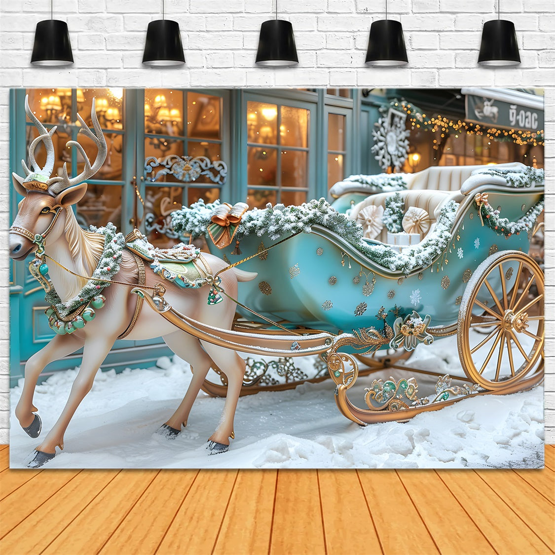 Christmas Magical Sleigh Ride Backdrop UK RR7-578