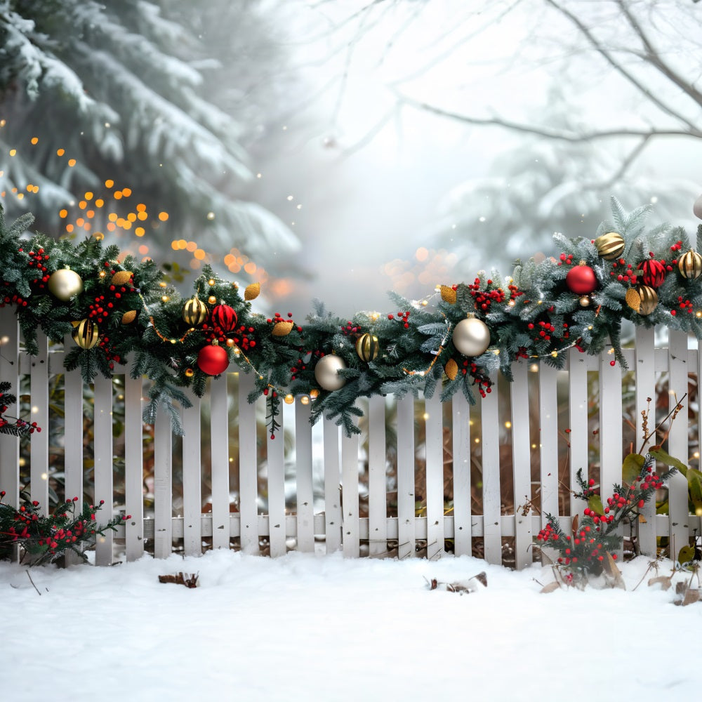 Christmas Festive Garland Fence Backdrop UK RR7-579