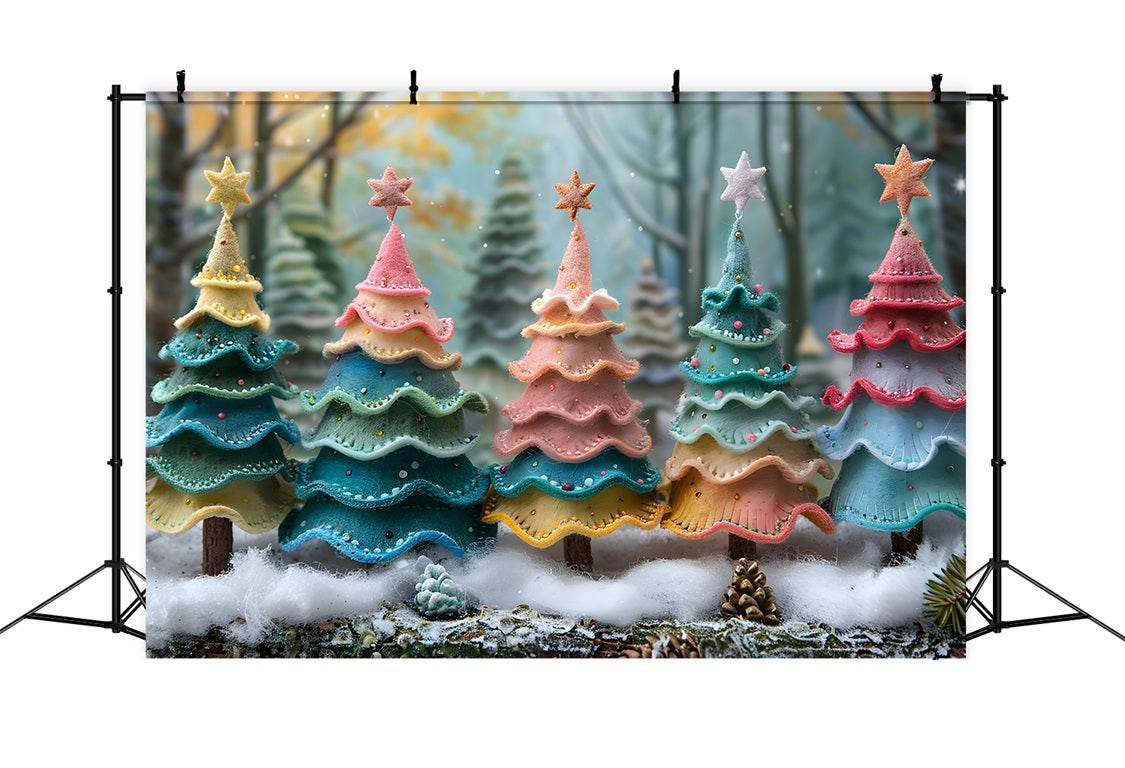 Christmas Whimsical Cookie Trees Backdrop UK RR7-581