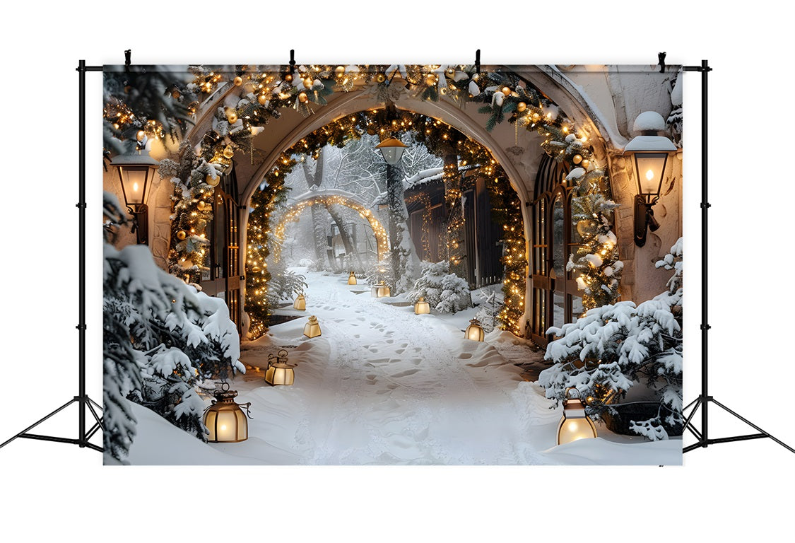 Christmas Magical Lantern Pathway Backdrop UK RR7-586