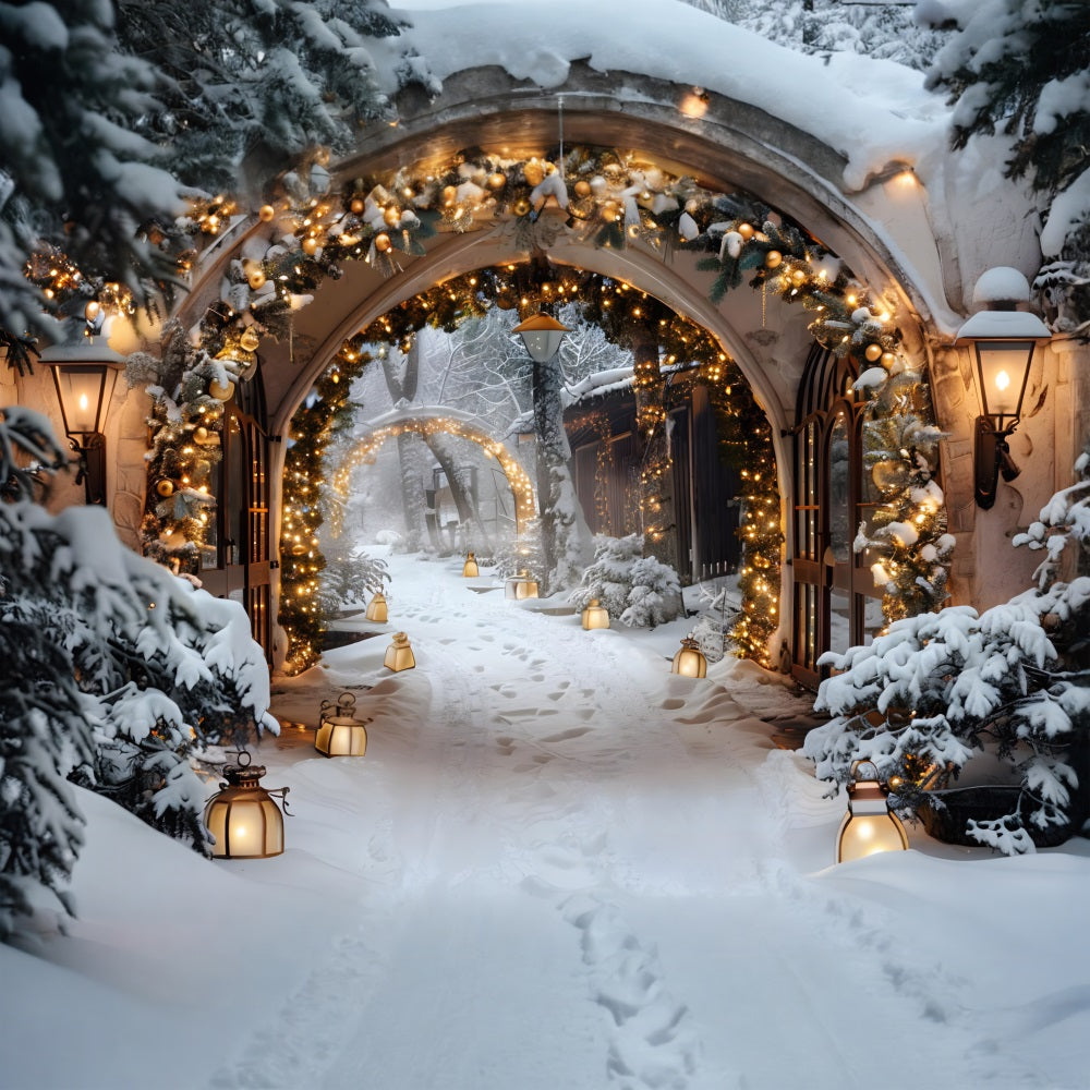 Christmas Magical Lantern Pathway Backdrop UK RR7-586