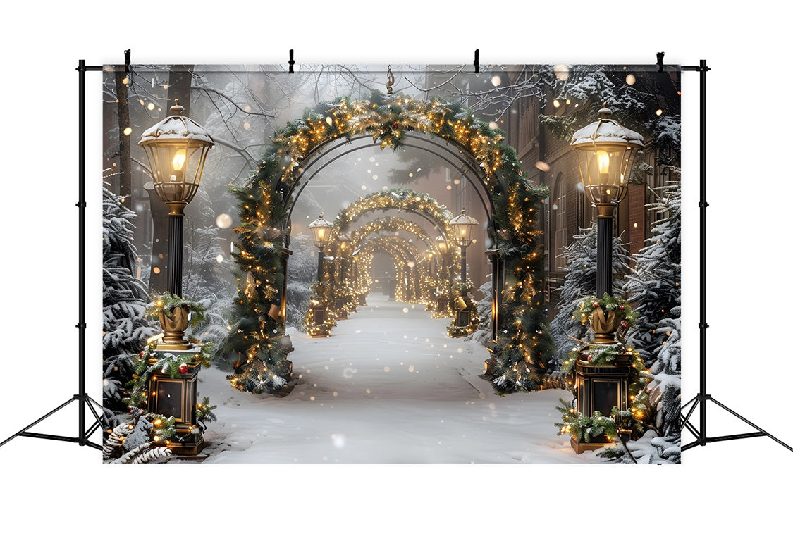 Christmas Enchanted Lantern Archway Backdrop UK RR7-587