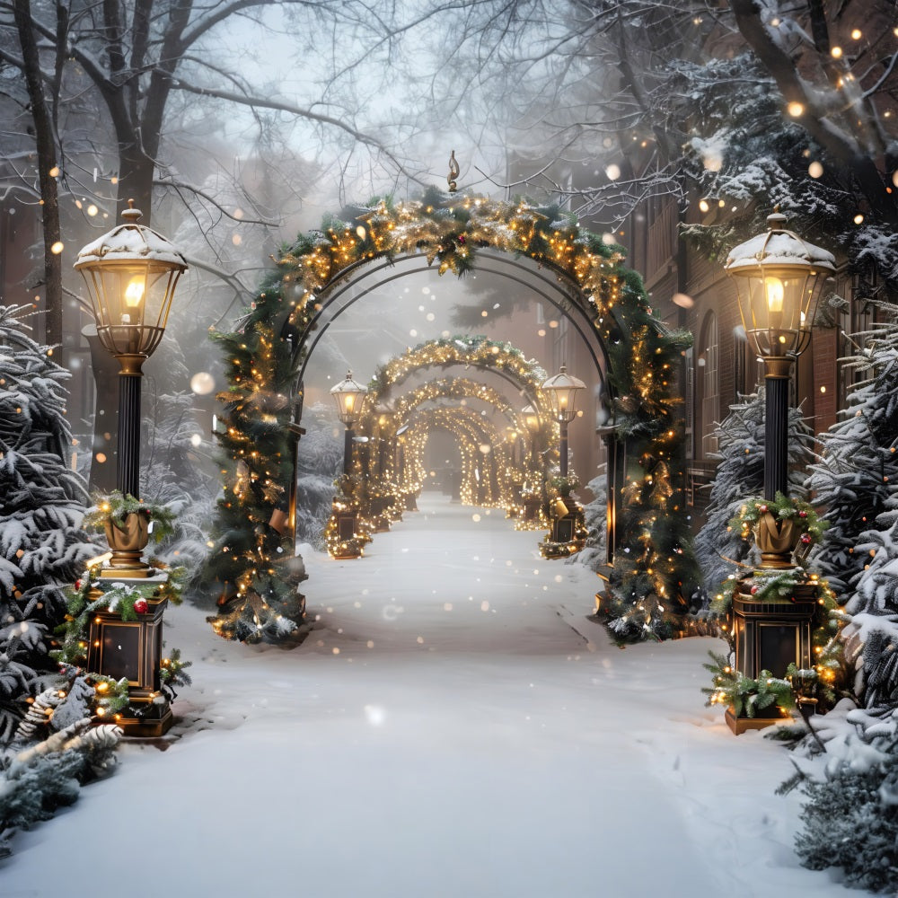 Christmas Enchanted Lantern Archway Backdrop UK RR7-587