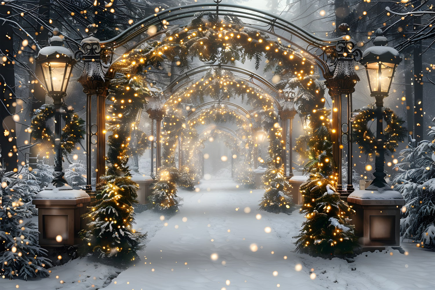 Christmas Magical Light Tunnel Backdrop UK RR7-588