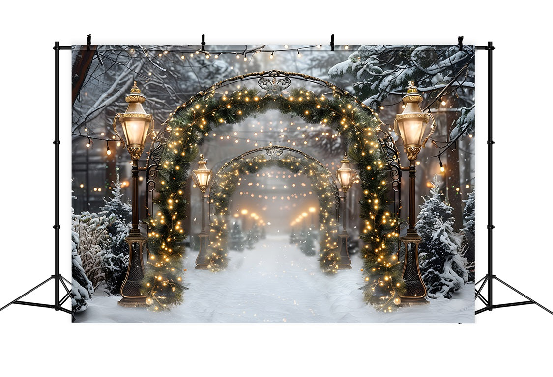 Christmas Sparkling Archway Path Backdrop UK RR7-589