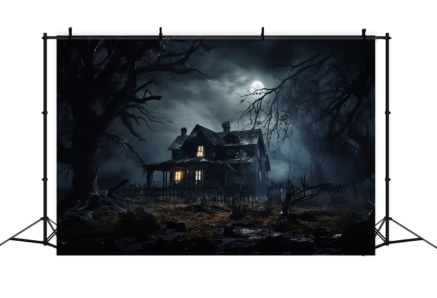 Halloween Forest Cabin Photography Backdrop UK RR7-59