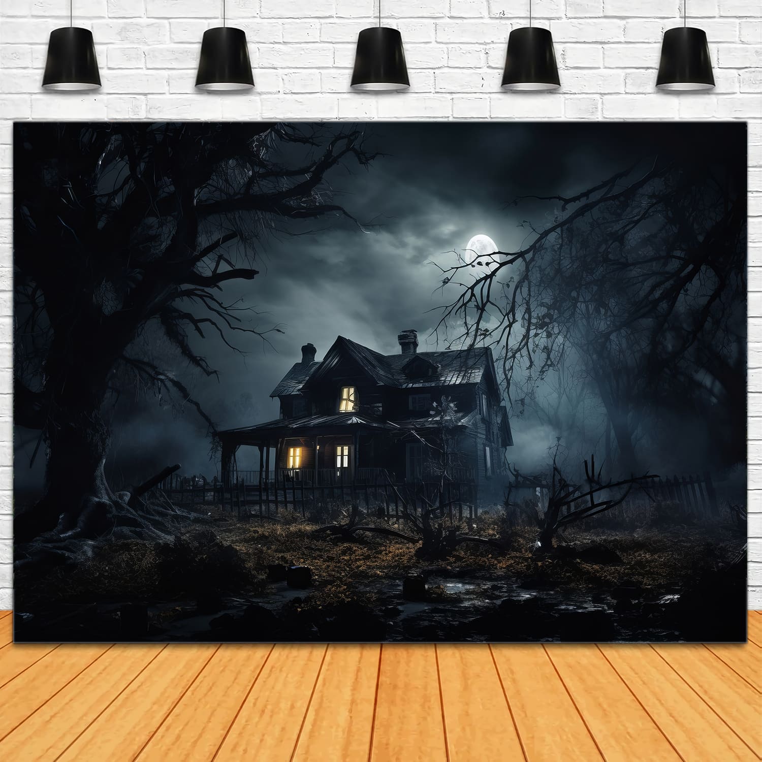 Halloween Forest Cabin Photography Backdrop UK RR7-59