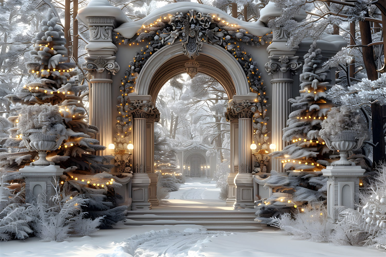 Christmas Enchanted Archway Wonderland Backdrop UK RR7-591