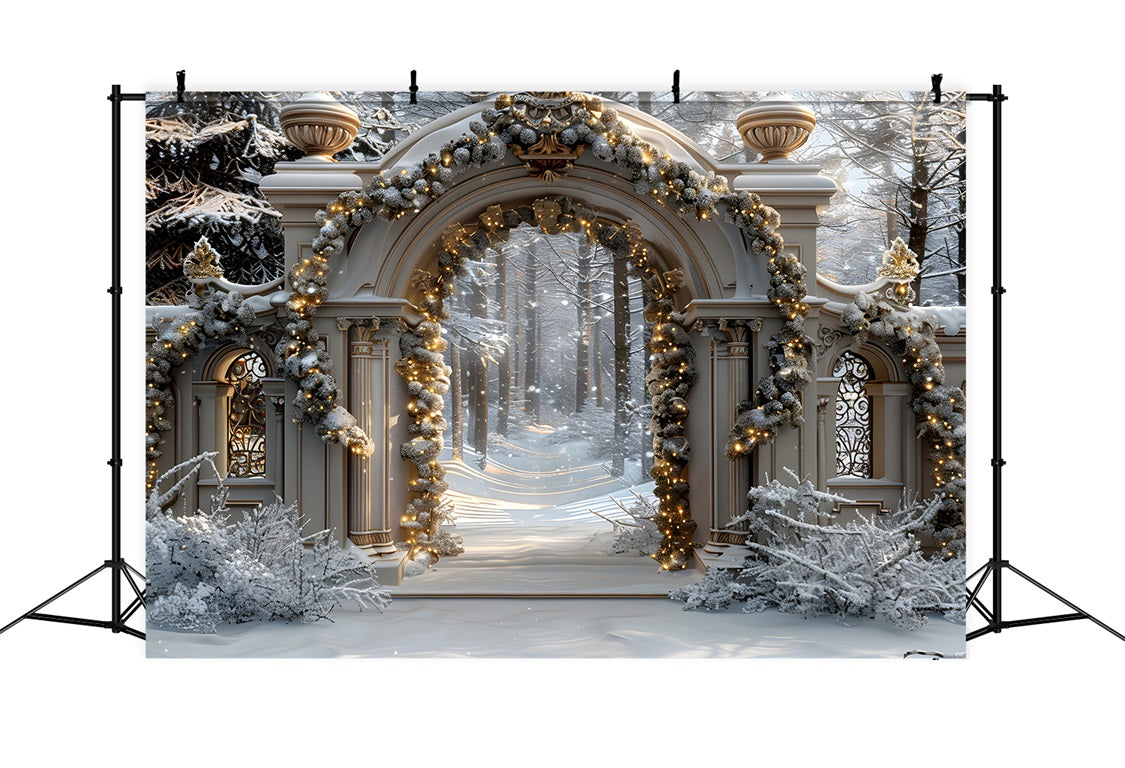 Christmas Snowy Archway Wonderland Backdrop UK RR7-592