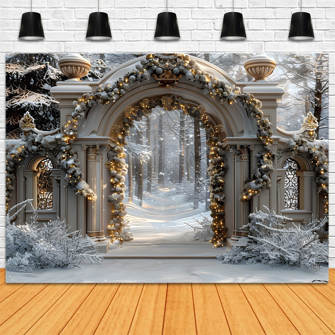 Christmas Snowy Archway Wonderland Backdrop UK RR7-592