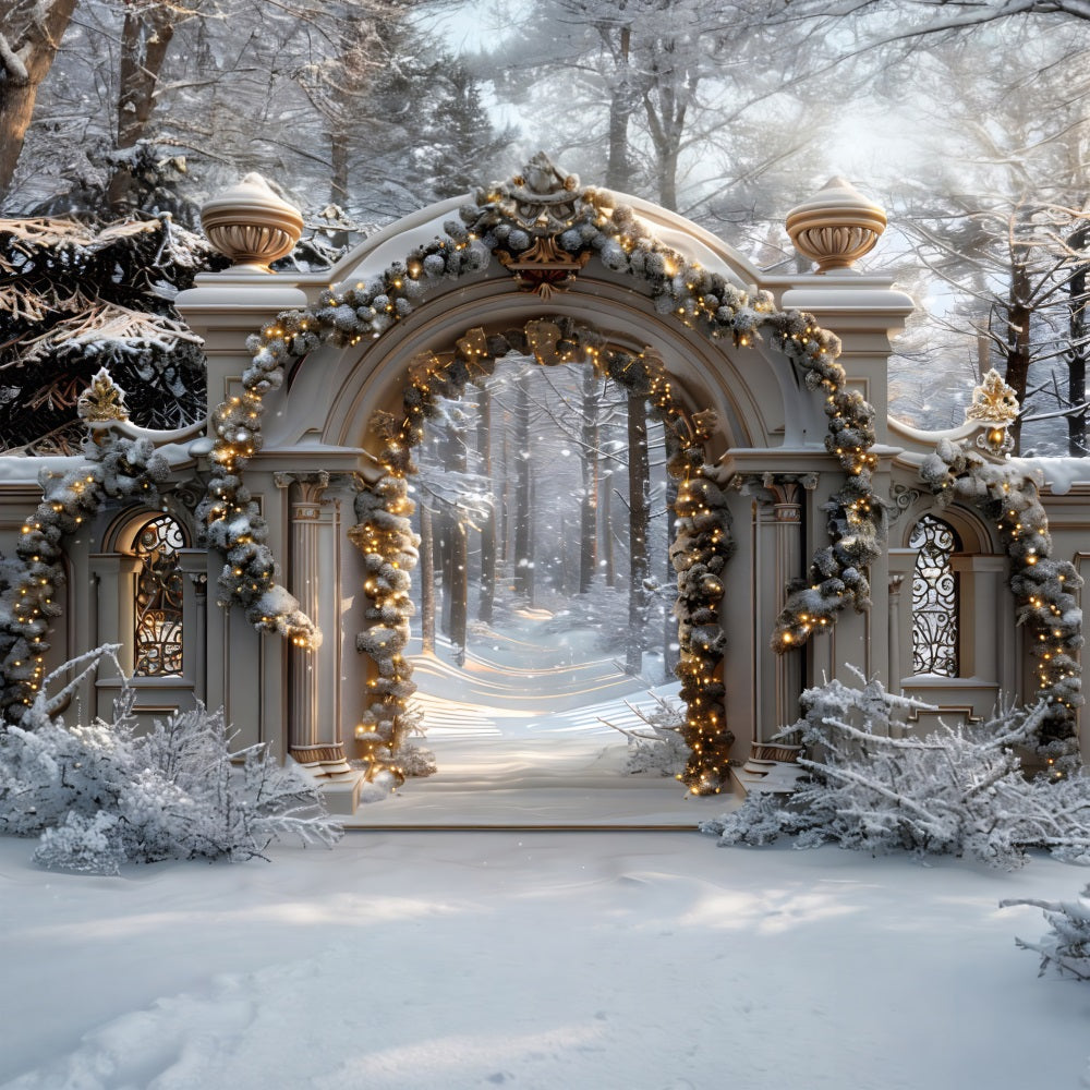 Christmas Snowy Archway Wonderland Backdrop UK RR7-592