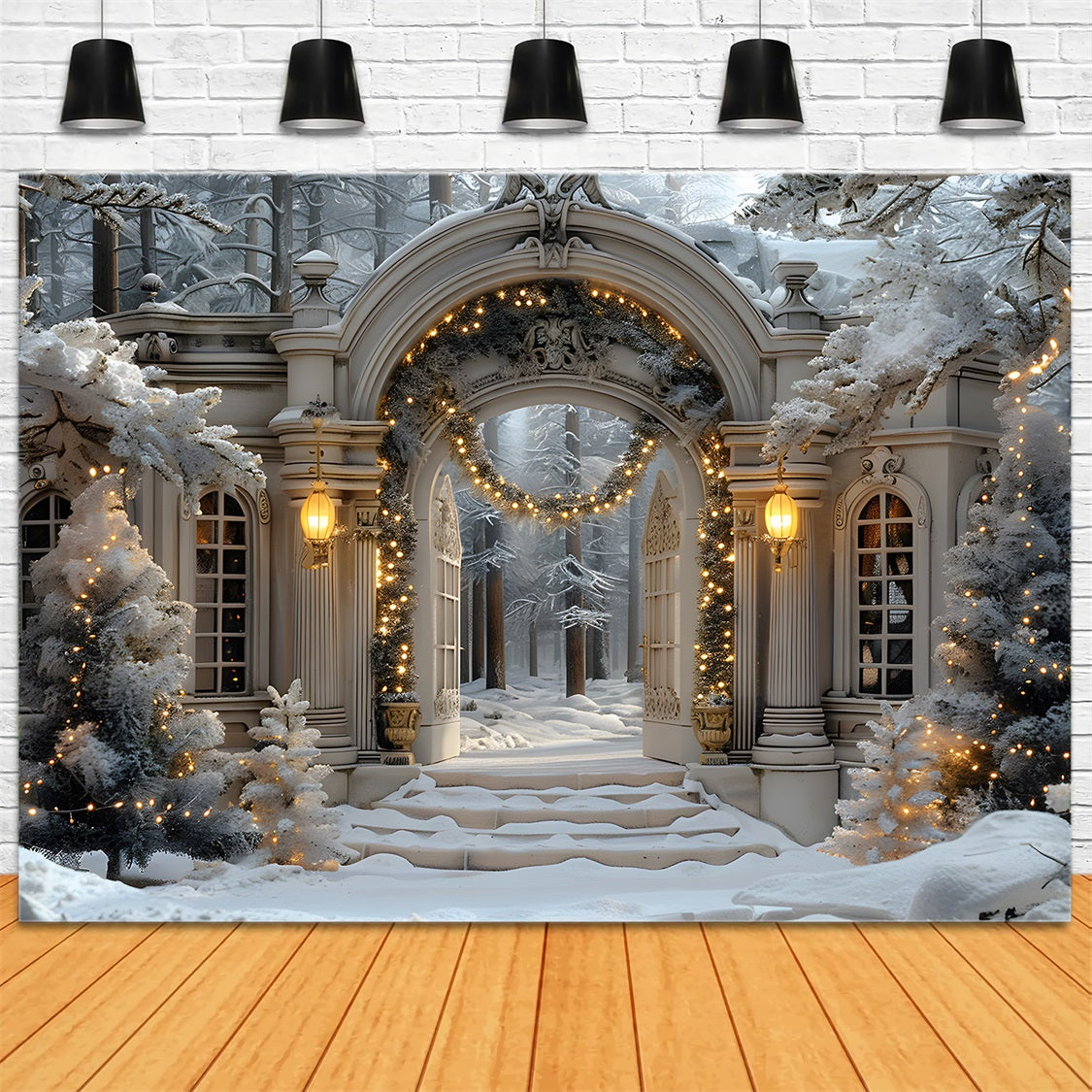 Christmas Winter Wonderland Archway Backdrop UK RR7-593