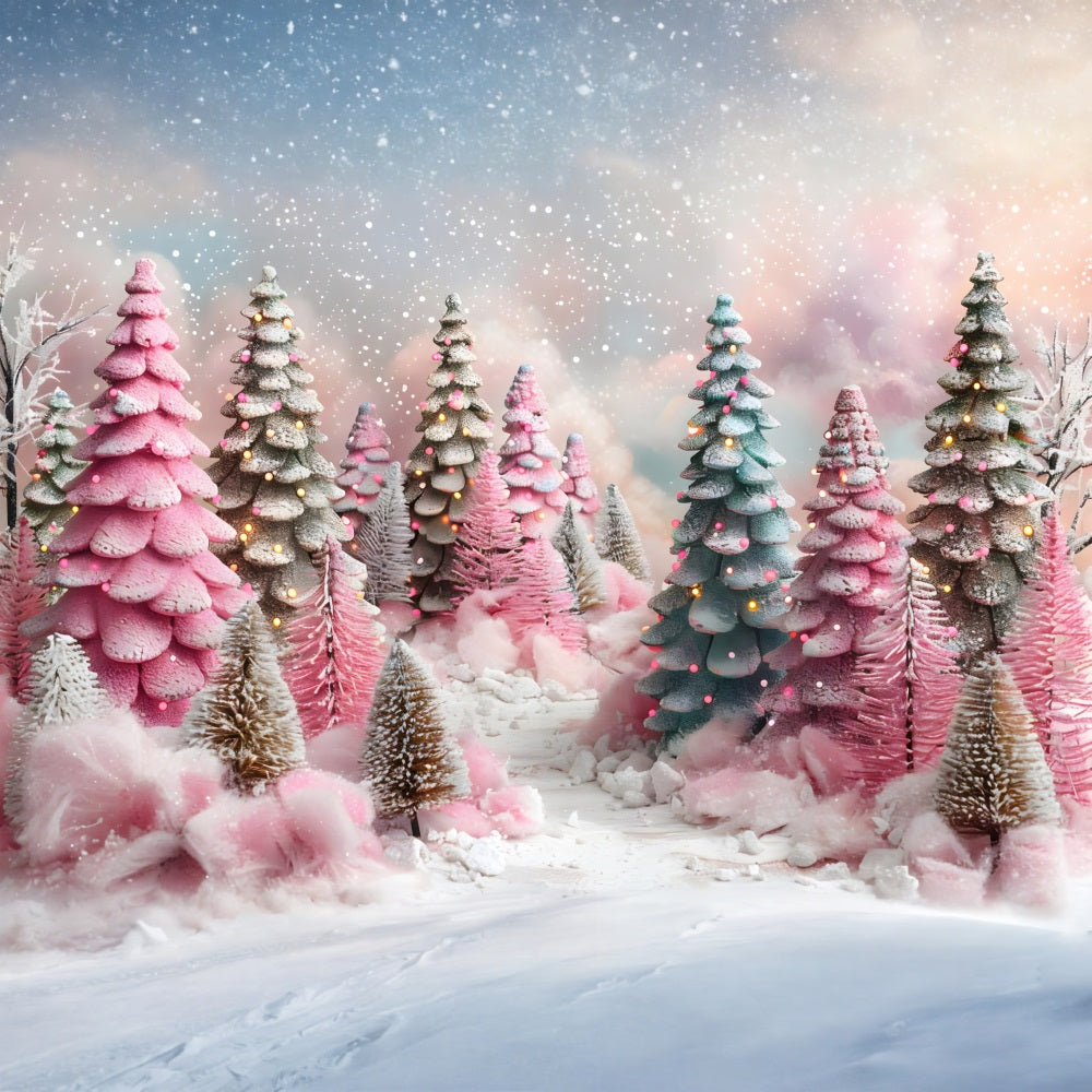 Christmas Pastel Fantasy Forest Backdrop UK RR7-599