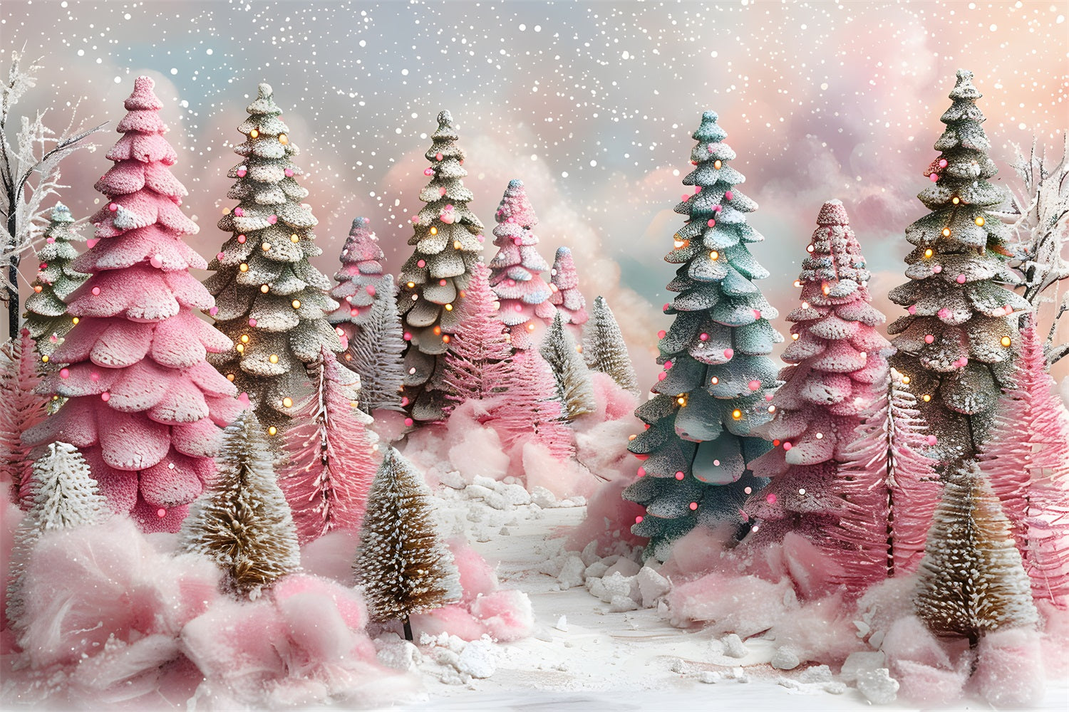 Christmas Pastel Fantasy Forest Backdrop UK RR7-599