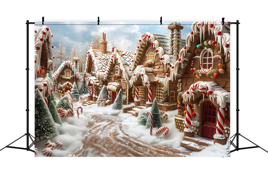 Christmas Gingerbread Candy Lane Backdrop UK RR7-608