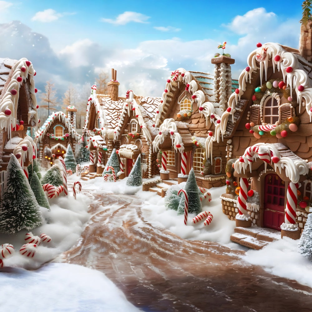 Christmas Gingerbread Candy Lane Backdrop UK RR7-608