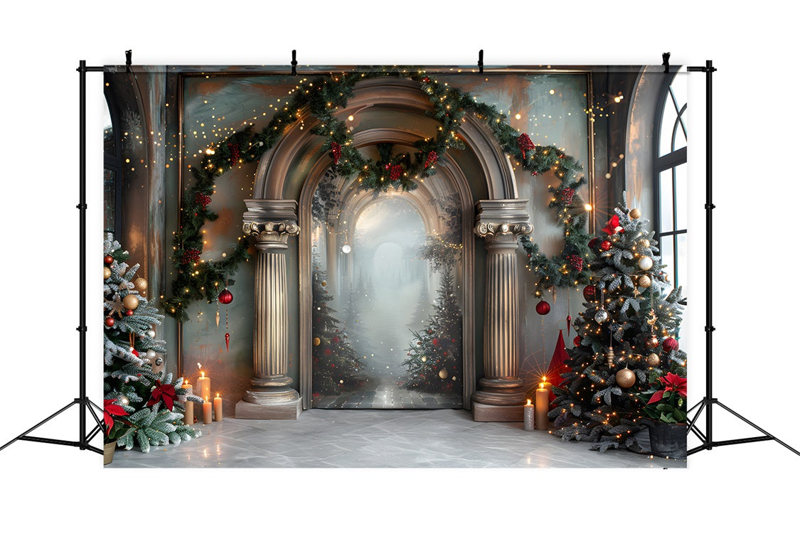 Christmas Elegant Arched Entrance Backdrop UK RR7-610