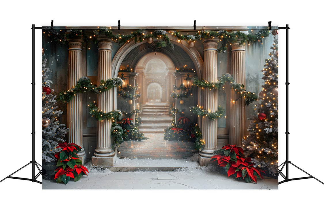 Christmas Grand Staircase Wonderland Backdrop UK RR7-611