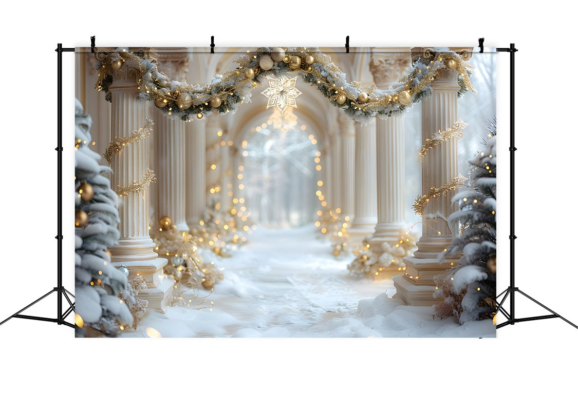 Christmas Winter Palace Walkway Backdrop UK RR7-612