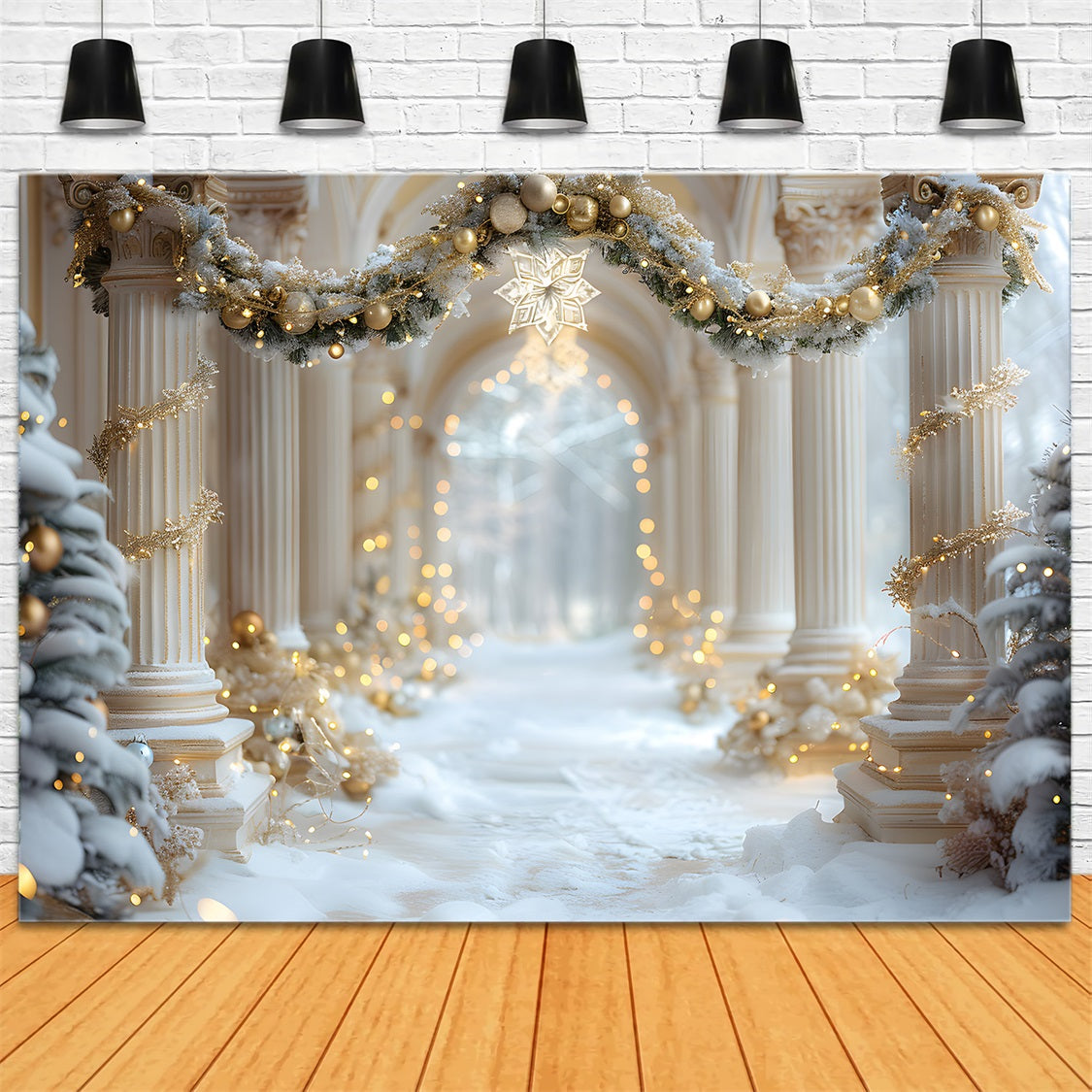 Christmas Winter Palace Walkway Backdrop UK RR7-612