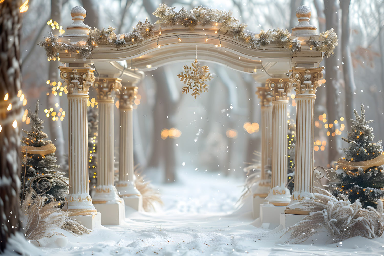 Christmas Snowflake Archway Wonderland Backdrop UK RR7-613