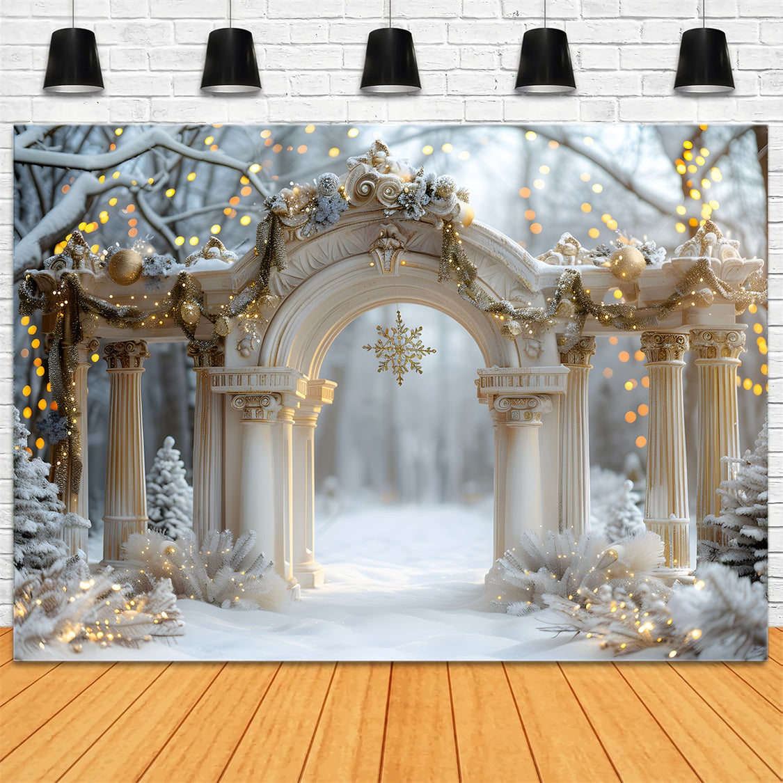 Christmas Elegant Archway with Snowflake Backdrop UK RR7-614