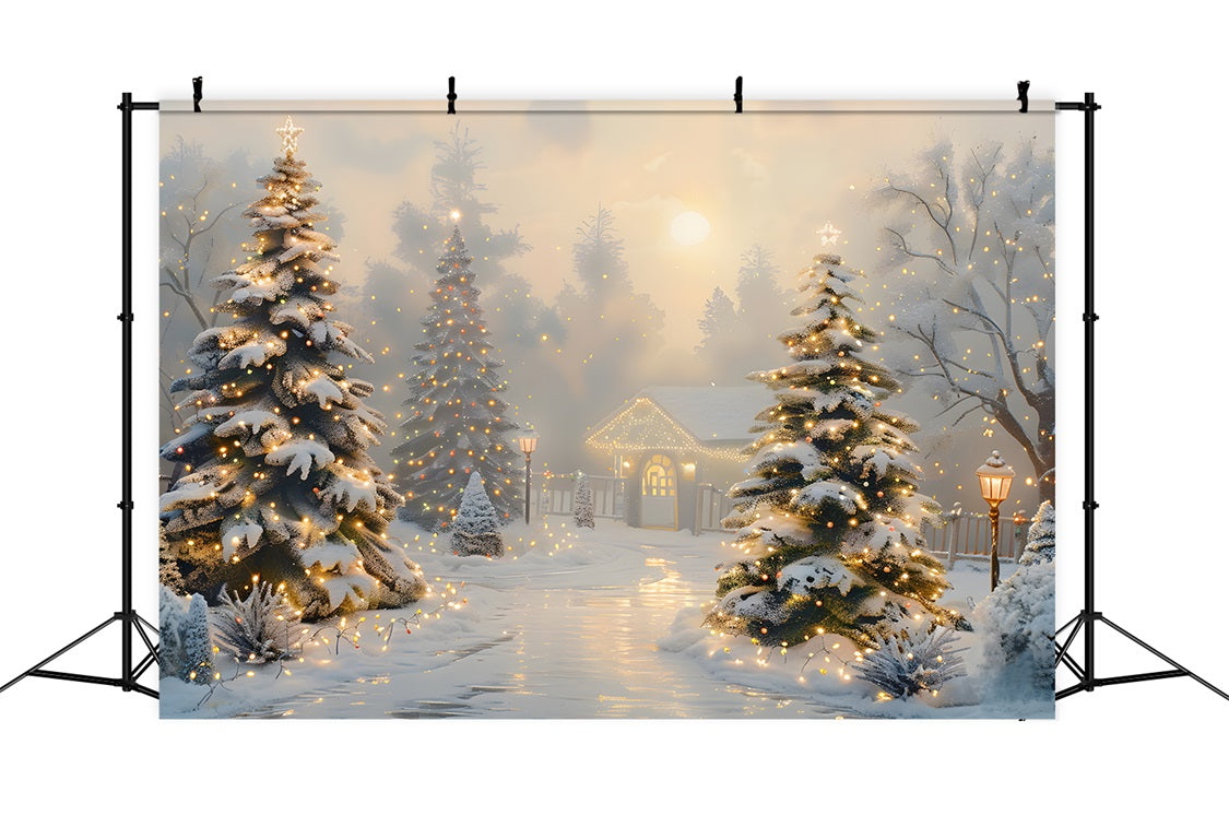 Christmas Enchanted Winter Pathway Backdrop UK RR7-615