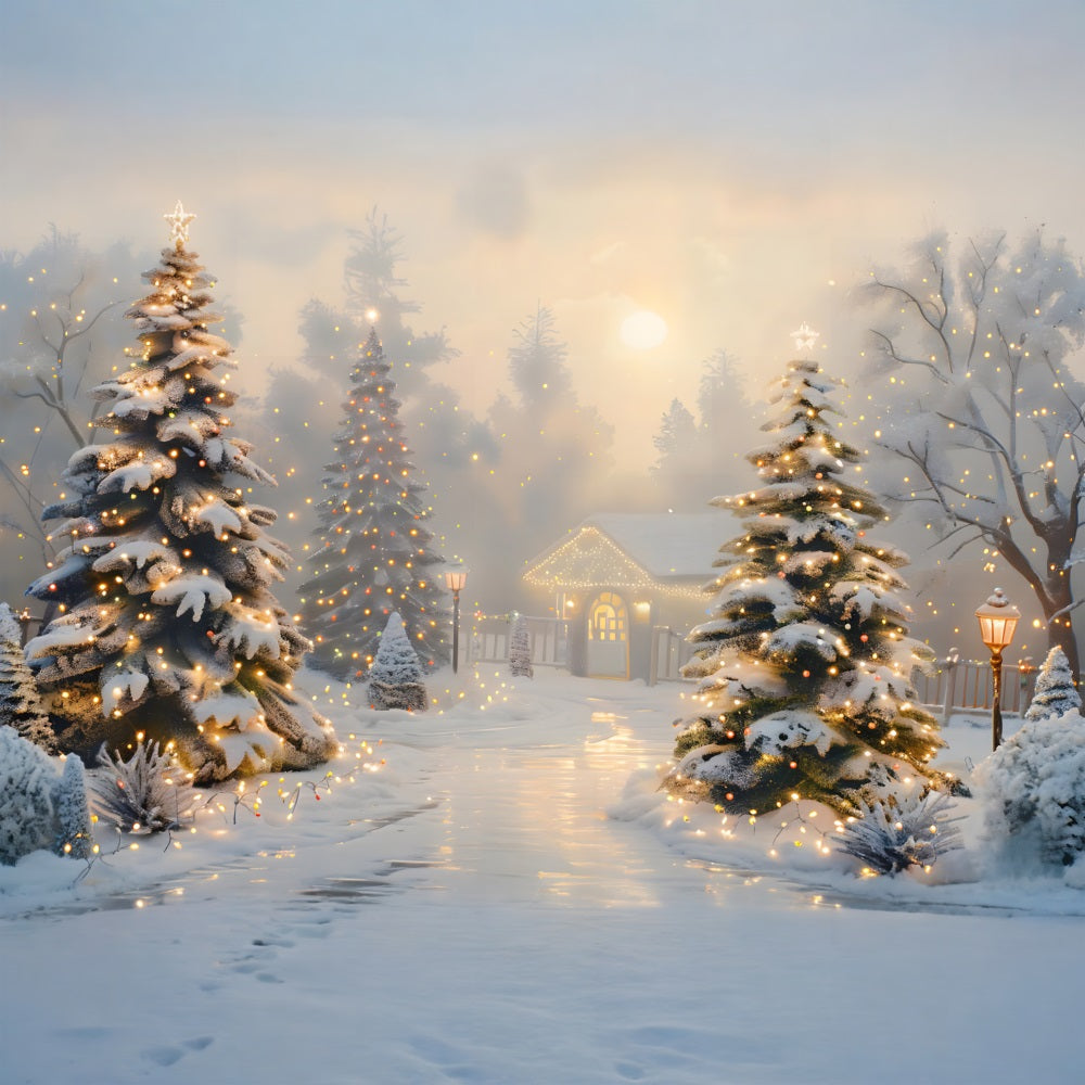 Christmas Enchanted Winter Pathway Backdrop UK RR7-615