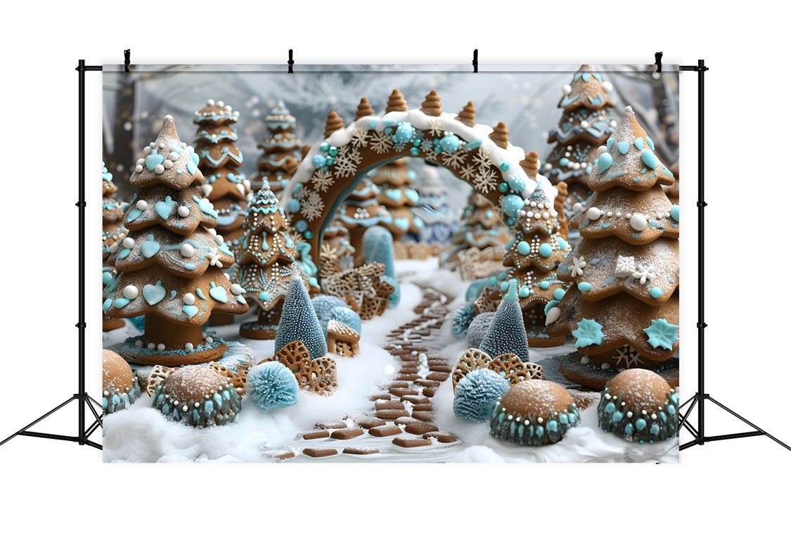 Christmas Tree Gingerbread Wonderland Backdrop UK RR7-617