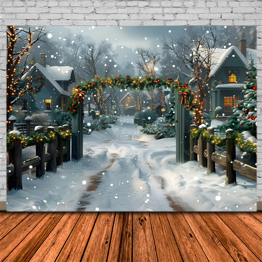 Christmas Village Festive Entrance Backdrop UK RR7-620