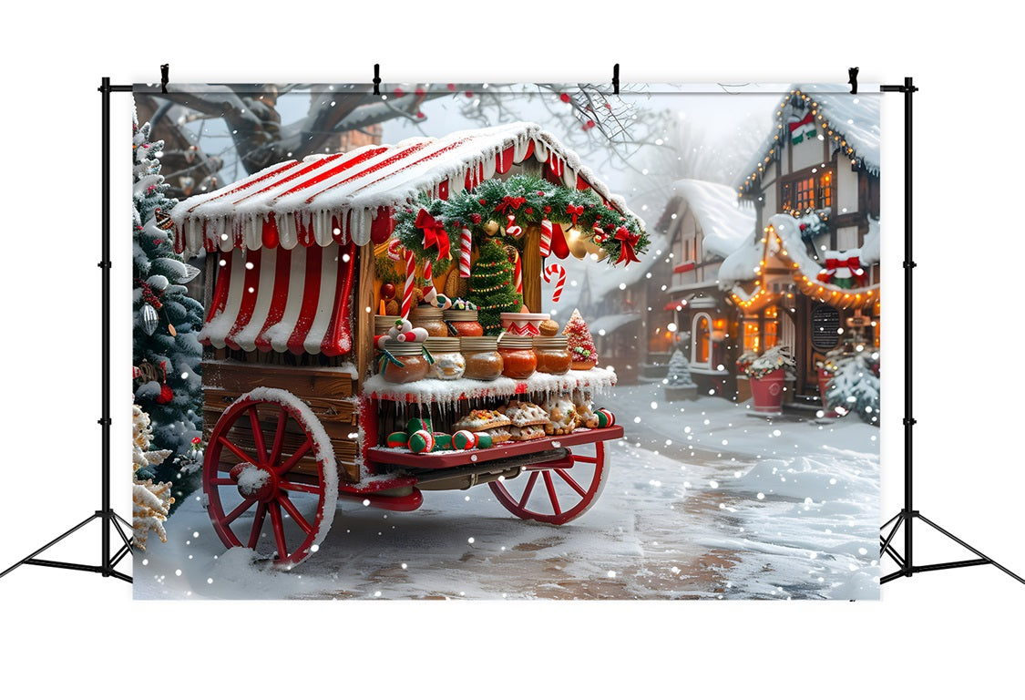 Christmas Sweets and Treats Cart Backdrop UK RR7-622