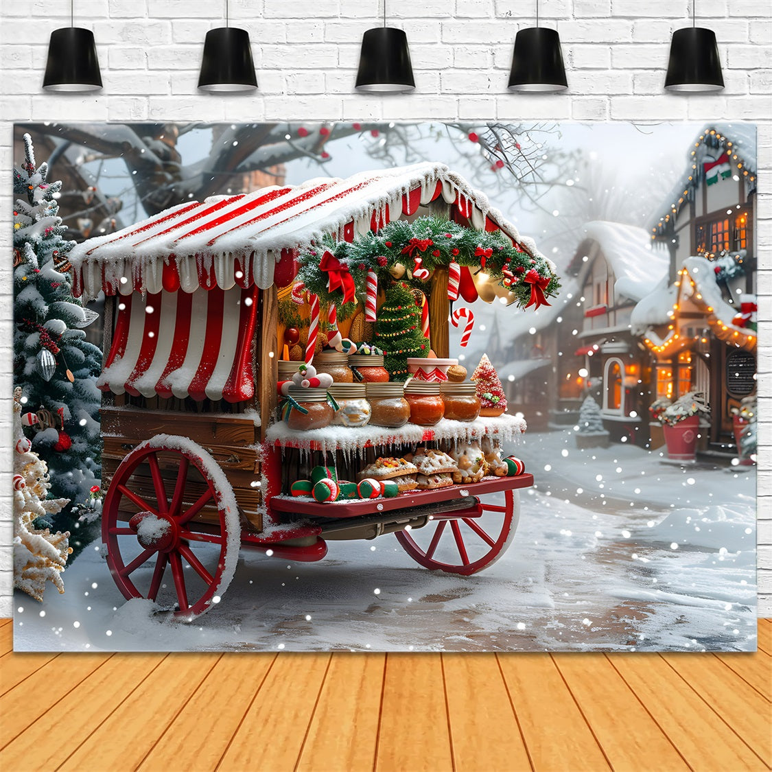 Christmas Sweets and Treats Cart Backdrop UK RR7-622