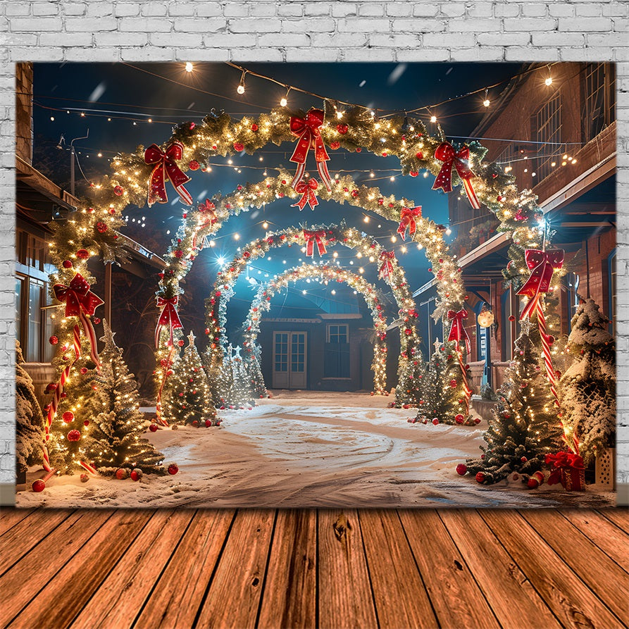 Christmas Festive Archway Lights Backdrop UK RR7-623