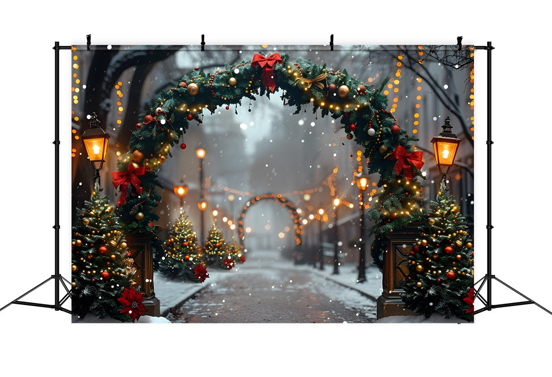 Christmas Festive Archway Lights Path Backdrop UK RR7-633