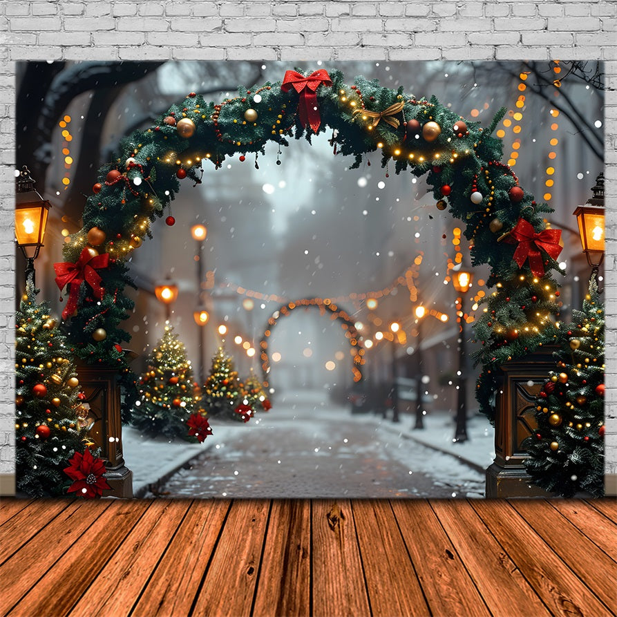 Christmas Festive Archway Lights Path Backdrop UK RR7-633