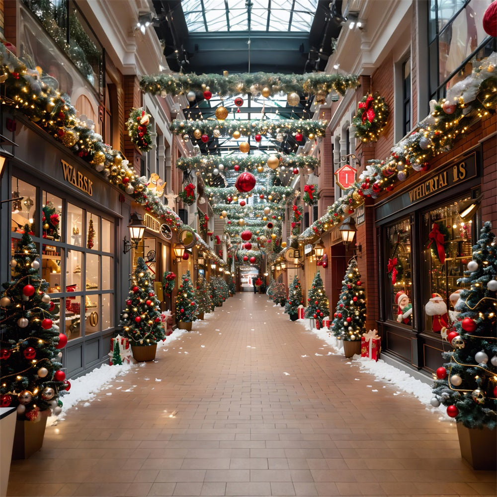 Christmas Festive Shopping Arcade Backdrop UK RR7-635