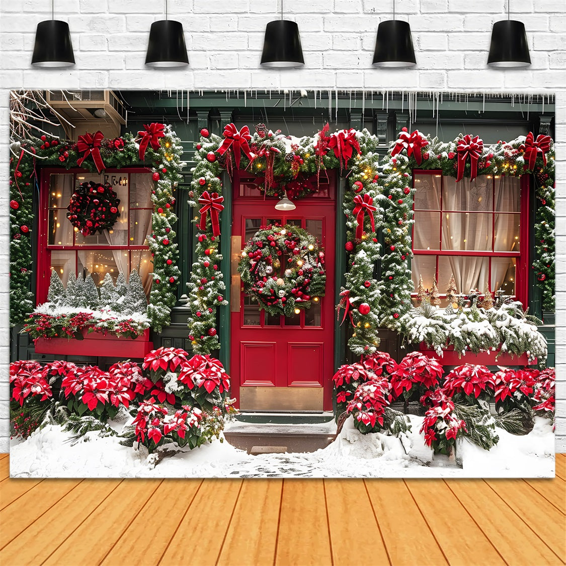 Christmas Festive Storefront Display Backdrop UK RR7-637