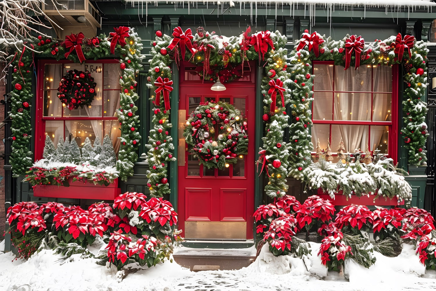 Christmas Festive Storefront Display Backdrop UK RR7-637